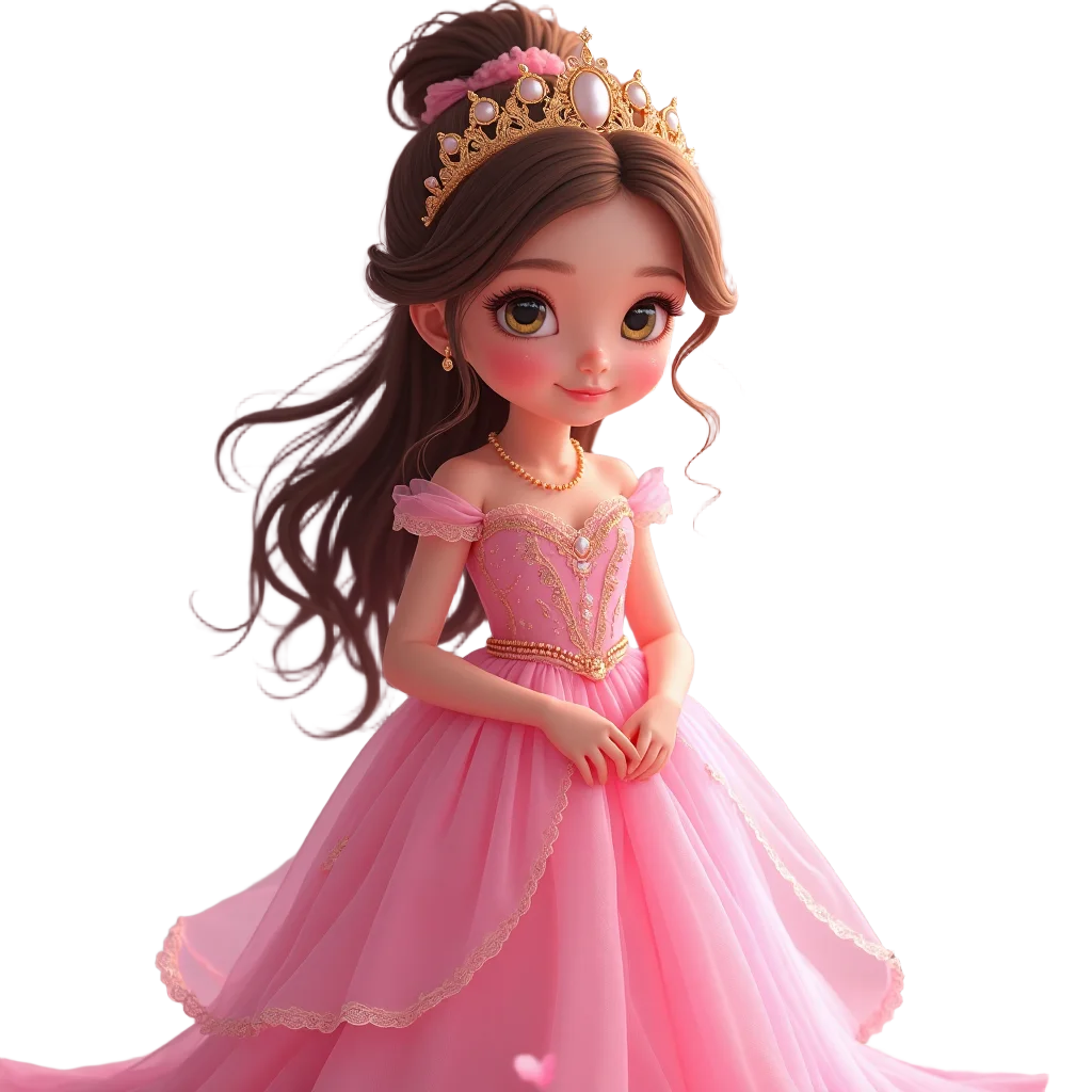 Princess in Pink Gown